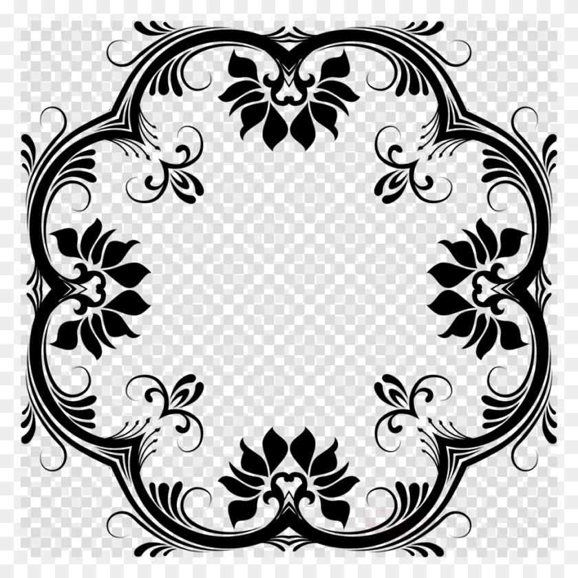 900x900 Vector Design Black And White Floral Clipart Ornament Vector, Texture, Lace, Pattern HD PNG Download