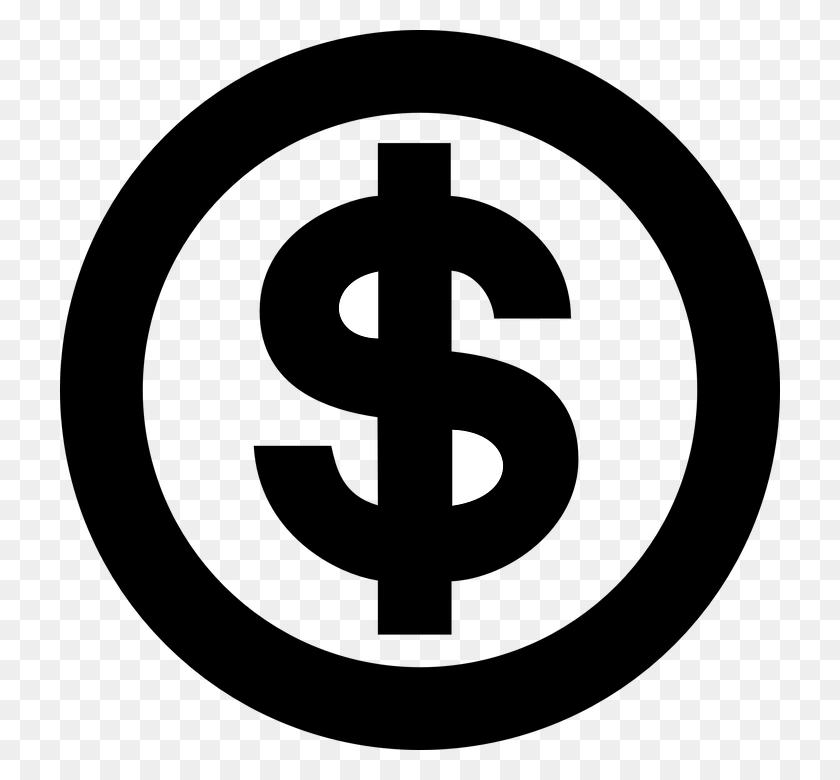 720x720 Vector Dinero Black And White Dollar Sign, Moon, Outer Space, Night HD PNG Download
