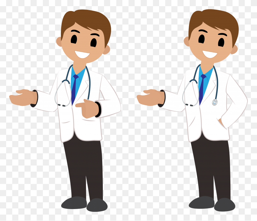 3897x3303 Vector Doctor With Stethoscope Doctor Vector Image, Person, Human, Clothing HD PNG Download