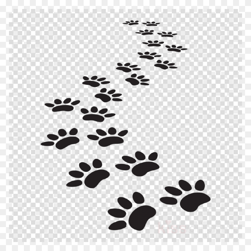 900x900 Vector Dog Paw Prints Clipart Dog Cat Tiger Paw Prints Trail Sticker, Texture, Polka Dot, Bird HD PNG Download