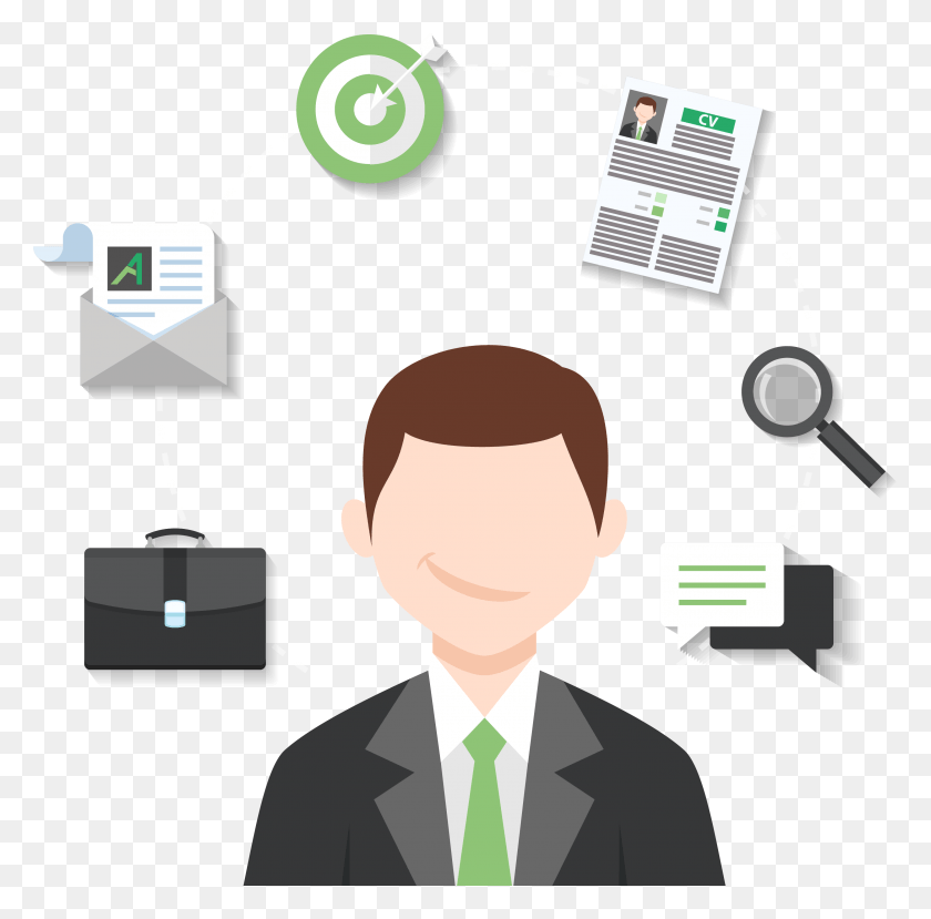 2961x2921 Vector Drawing Of A Man Thinking About His Future Illustrating Job Seeker Vector, Bag, Person, Human HD PNG Download