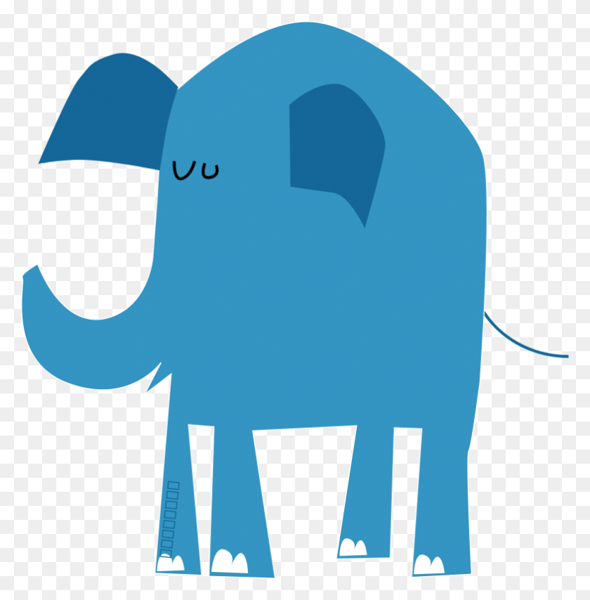 785x800 Vector Elephant Free Animal Cartoon Color Blue, Wildlife, Mammal, Label HD PNG Download