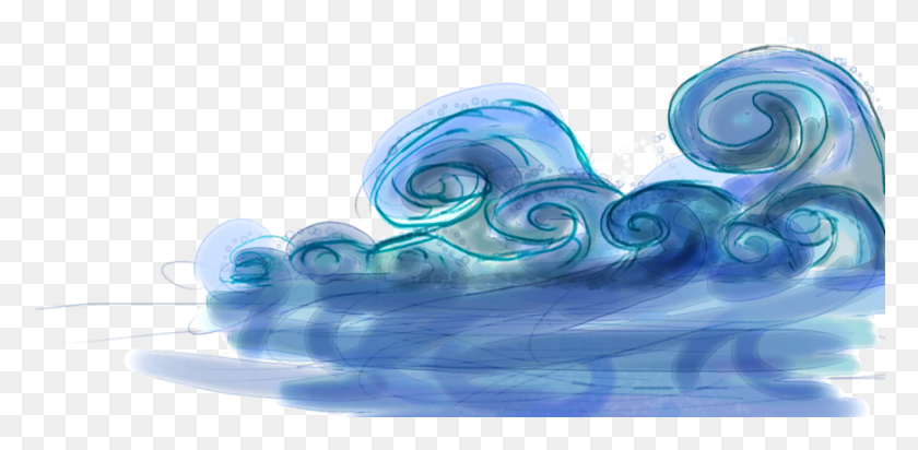 870x393 Vector Free Growth Of Crystals By Jasmine Watercolor Waves Transparent, Nature, Outdoors, Sea HD PNG Download