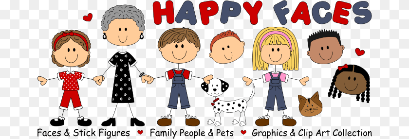 687x286 Vector Library Figures And Faces Graphics Country Stick Figure And Happy Faces Clipart, Baby, Person, People, Publication PNG