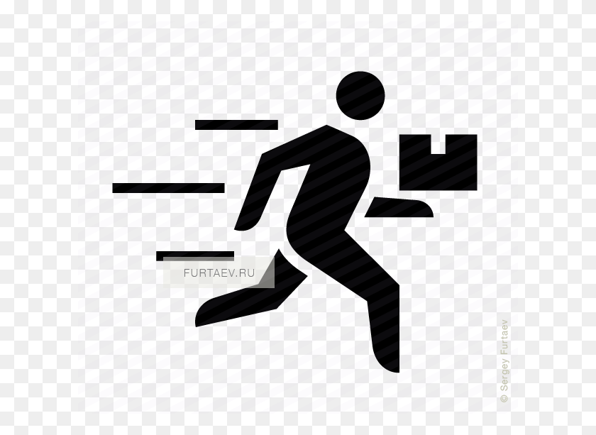 620x553 Vector Free Parcel Delivery Icon Of Running Man With Fast Delivery Man Icon, Sport, Sports, Text HD PNG Download