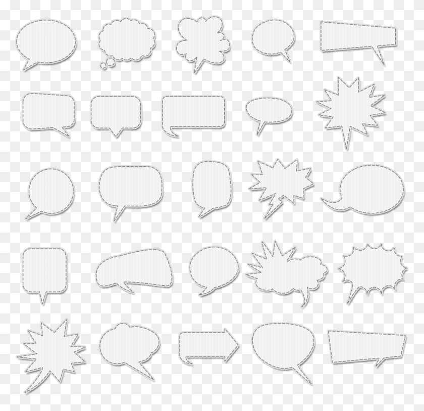 1300x1255 Vector Free Stitched Bubbles Freebies Yip Stitched Speech Bubble, Soil, Label, Text HD PNG Download