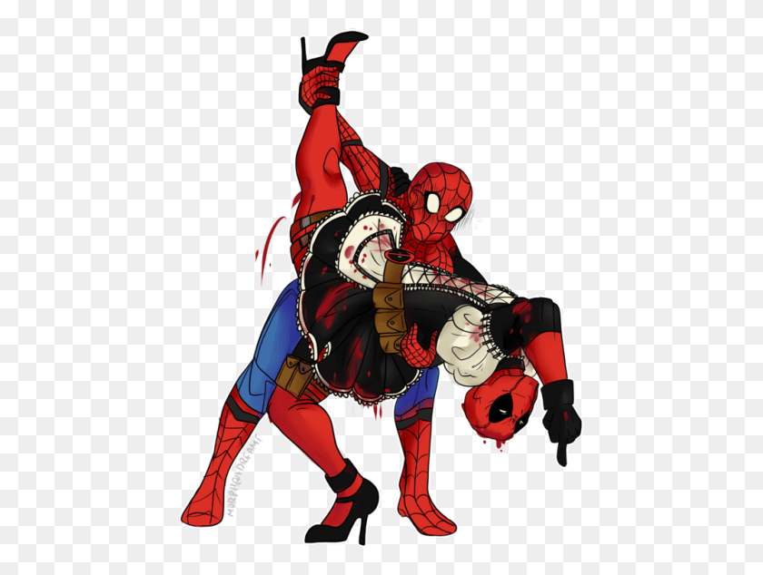 449x574 Vector Free Stock Deadpool Clipart Transparent Tumblr Spideypool, Person, Human, People HD PNG Download