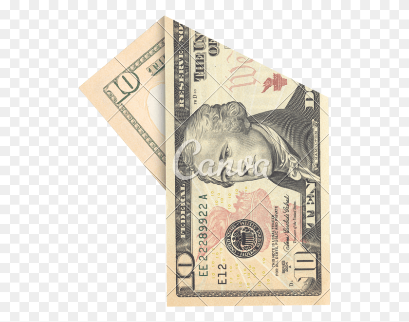 519x601 Vector Free Stock Ten Dollar Bill Clipart Folded Ten Dollar Bill, Money, Dollar, Book HD PNG Download