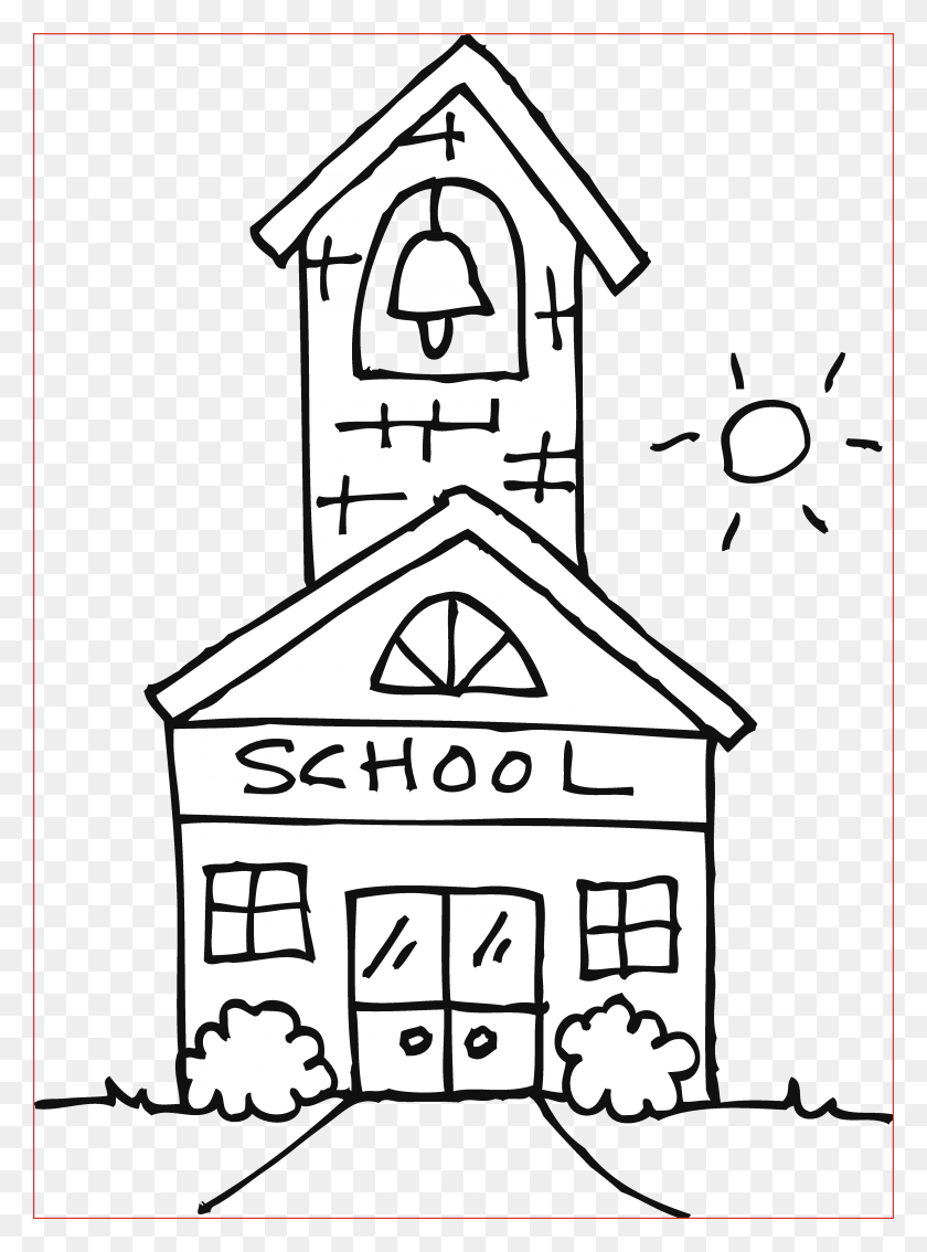 4453x6136 Vector Free Stock Unique Cobble Usa Cute Schoolhouse School Outline Clipart, Text, Building, Mailbox HD PNG Download