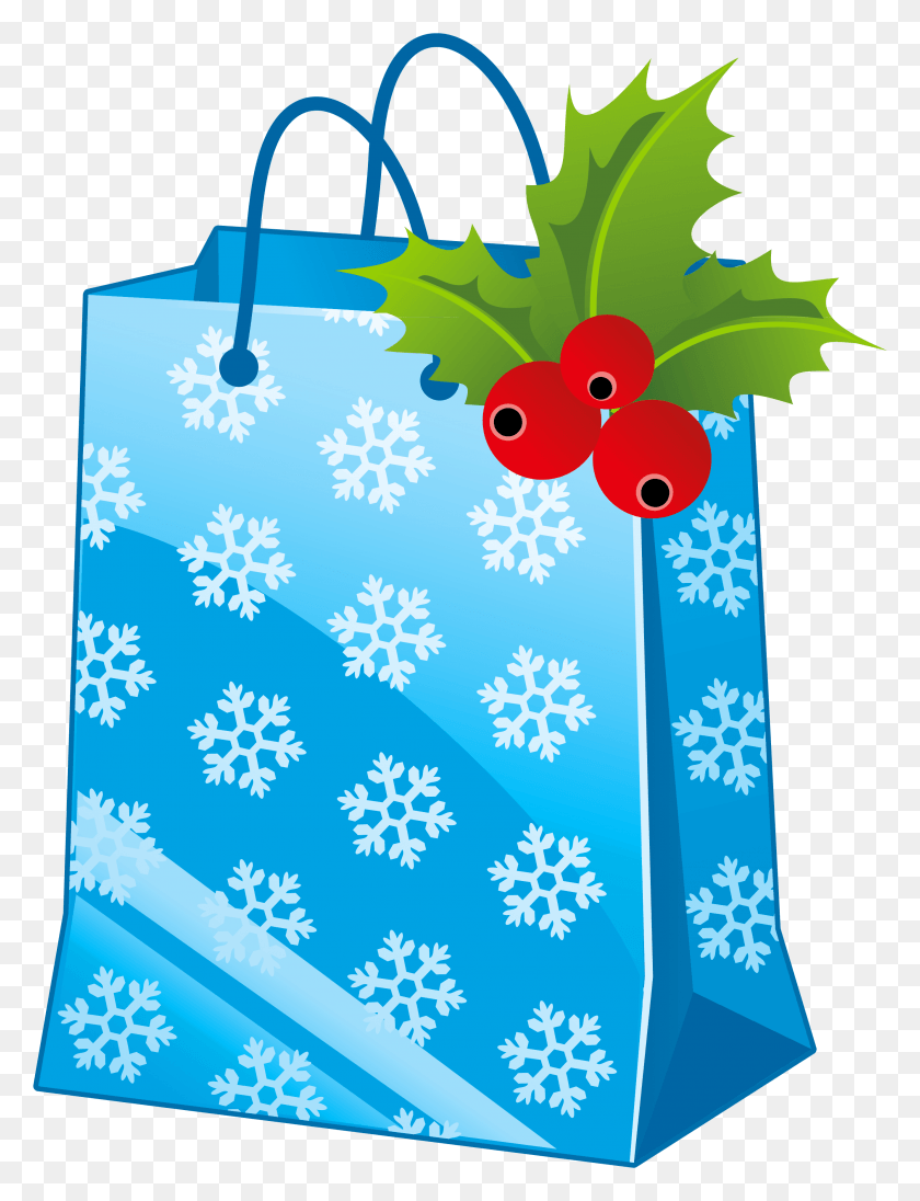 2664x3539 Vector Free Transparent Blue Gift Box Christmas Gift Bag Clipart, Shopping Bag HD PNG Download