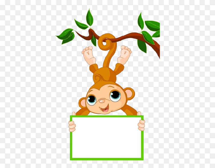 410x597 Descargar Png Vector Freeuse Cute Funny Cartoon Baby Clip Art Images Baby Monkey Clip Art, Box, Reading, Face Hd Png