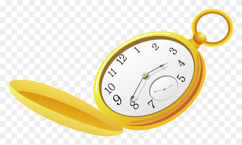 1854x1052 Вектор Золотые Карманные Часы Прозрачные Мультяшные Карманные Часы, Аналоговые Часы, Часы, Башня С Часами Png Скачать