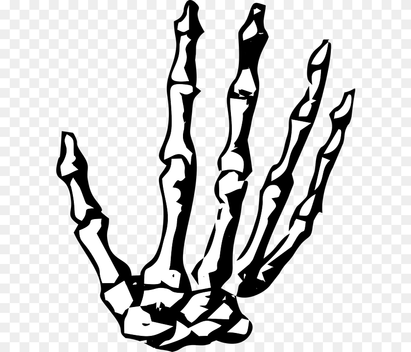 Vector Graphic On Pixabay Skeleton Hand Clipart, Stencil, Electronics, Hardware, Adult Sticker PNG
