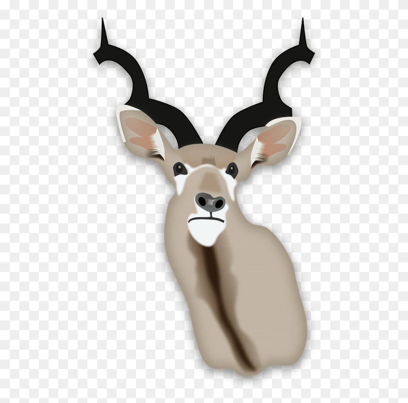 489x770 Vector Graphics Kudu Head, Deer, Wildlife, Mammal HD PNG Download