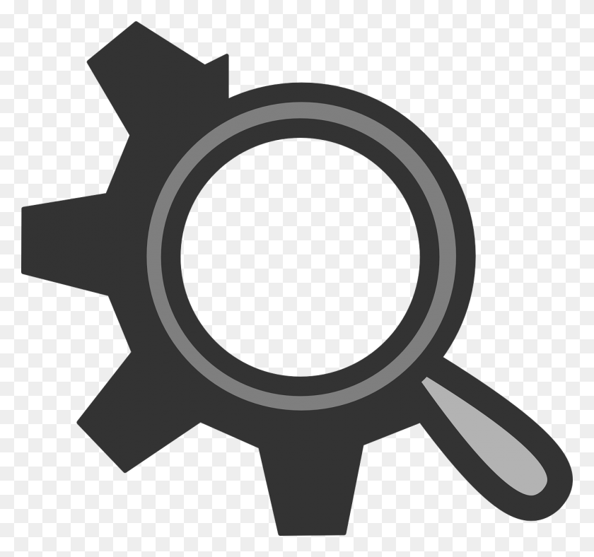 1280x1196 Vector Graphics Magnifying Glass And Gear, Machine HD PNG Download