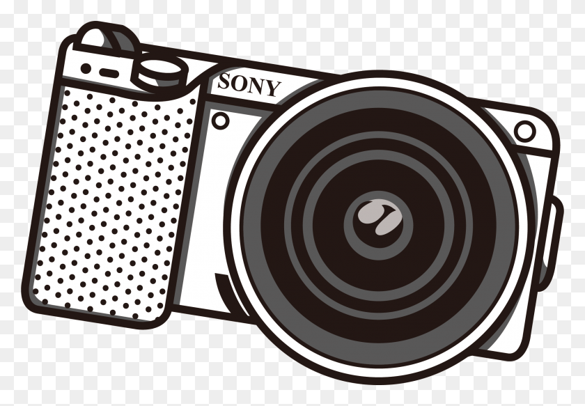 2212x1485 Векторный Рисунок Руки Камера Камера Вектор Sony, Электроника, Цифровая Камера Hd Png Скачать