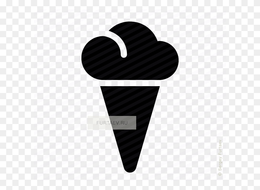 620x553 Vector Icon Of Ice Cream In Waffle Cone Heart, Hand, Text HD PNG Download