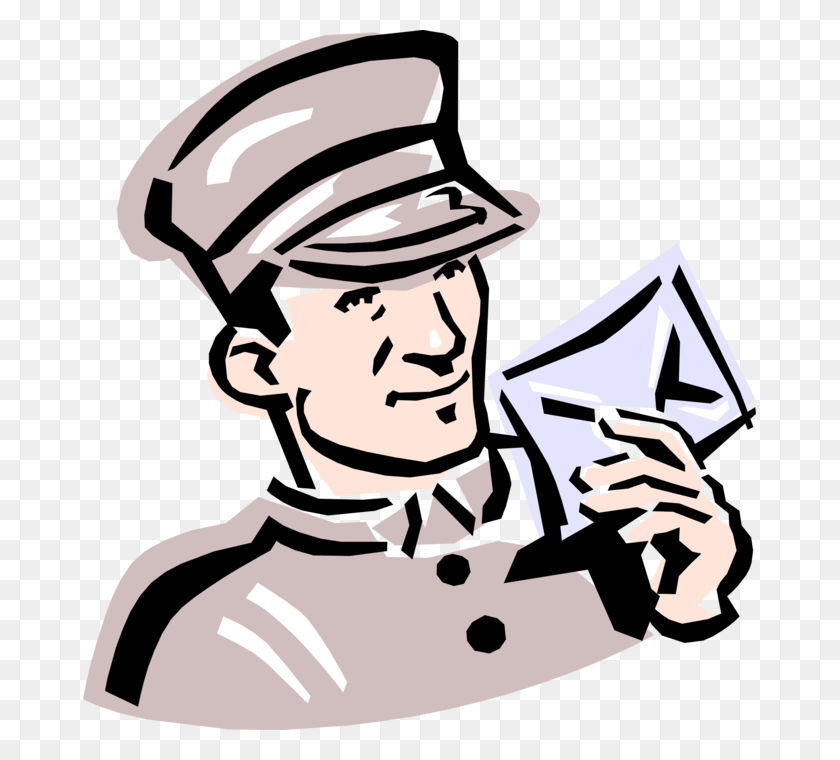 673x700 Vector Illustration Of 195039s Vintage Style Post Office Telegram Clipart, Person, Human, Performer HD PNG Download