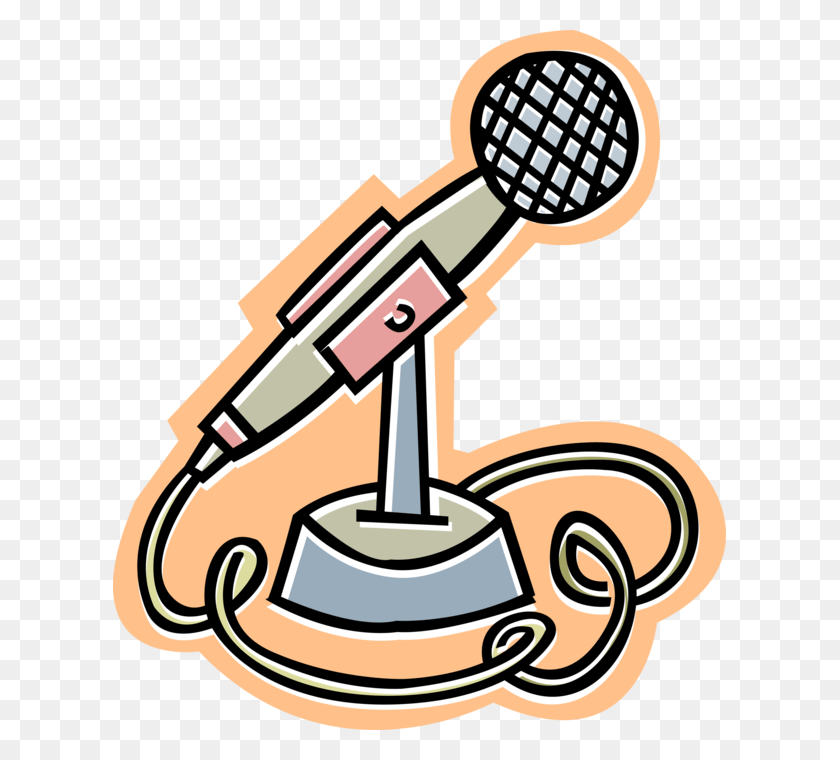 613x700 Vector Illustration Of Acoustic To Electric Transducer Mikrofon Clipart, Hammer, Tool, Microscope HD PNG Download
