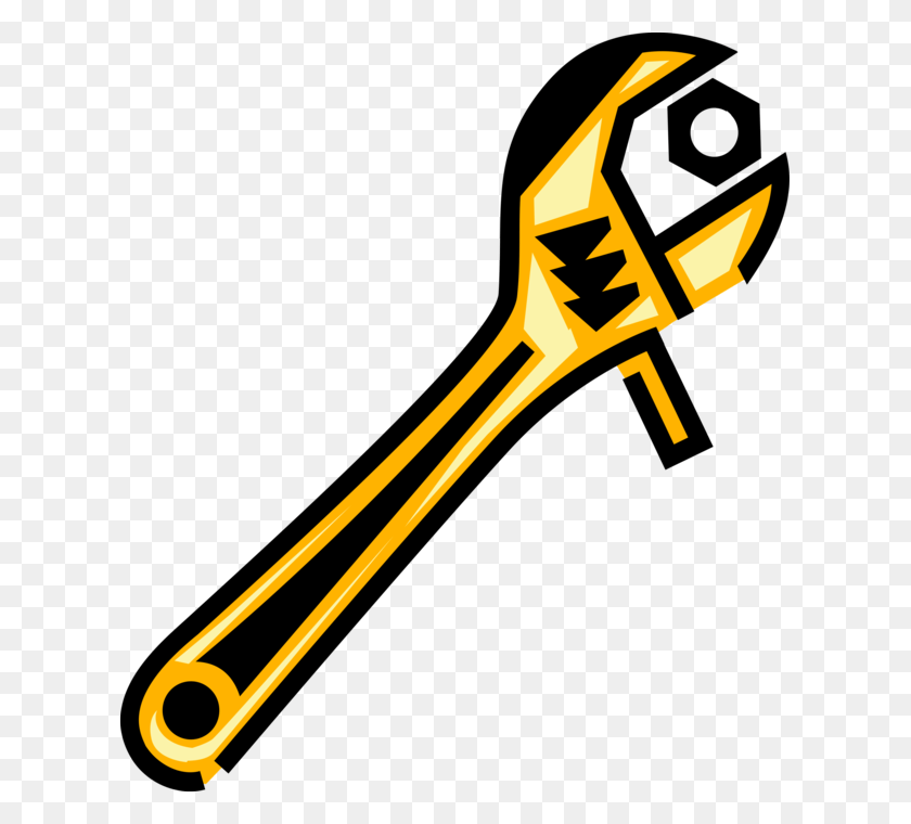 617x700 Vector Illustration Of Adjustable Wrench Or Spanner, Symbol, Emblem, Weapon HD PNG Download