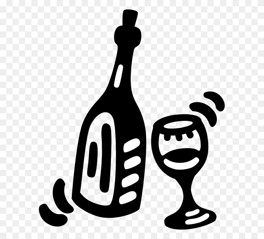 591x700 Vector Illustration Of Alcohol Beverage Bottle Of Wine, Face, Clothing, Apparel HD PNG Download