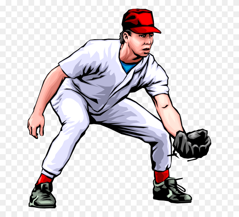647x700 Vector Illustration Of American Pastime Sport Of Baseball Baseball Catching Clip Art, Person, Human, Athlete HD PNG Download