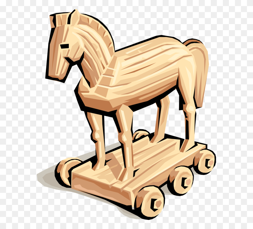 595x700 Vector Illustration Of Ancient Classical Antiquity Cavalo De Troia, Wood, Mammal, Animal HD PNG Download