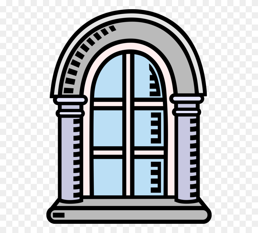 538x700 Vector Illustration Of Arched Window Architecture Clipart Arched Windows, Building, Arch, Pillar HD PNG Download