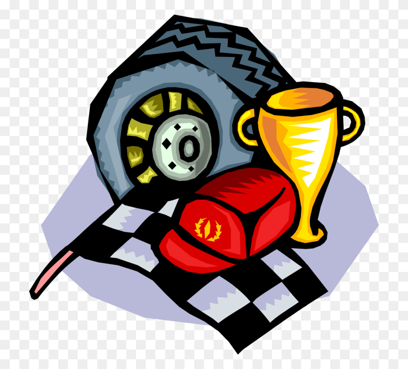 720x700 Vector Illustration Of Auto Racing With Checkered Or Auto Racing Clip Art, Dynamite, Bomb, Weapon HD PNG Download