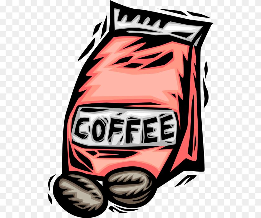 535x700 Vector Illustration Of Bag Of Coffee Bean Seed Of The Clipart Saco De Caf, Logo, Device, Grass, Lawn PNG