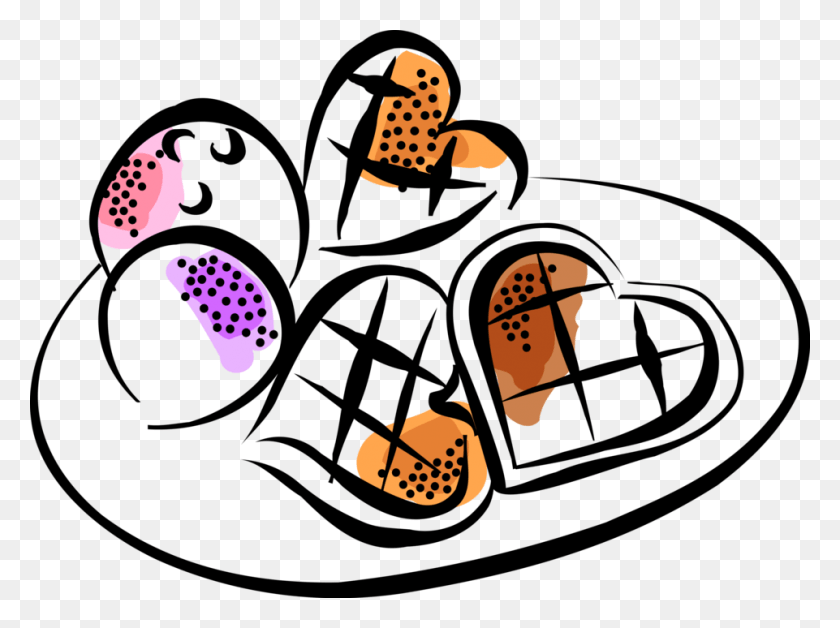 961x700 Vector Illustration Of Baked Cookie Snack Or Dessert, Texture, Cork, Polka Dot Descargar Hd Png