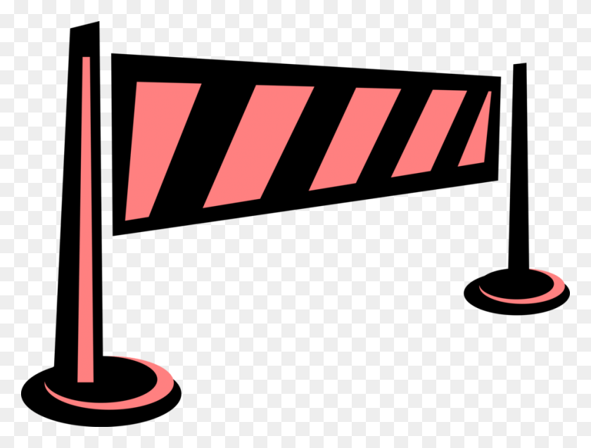 945x700 Vector Illustration Of Barrier Or Barricade Roadblock Barrier Transparent, Text, Fence HD PNG Download