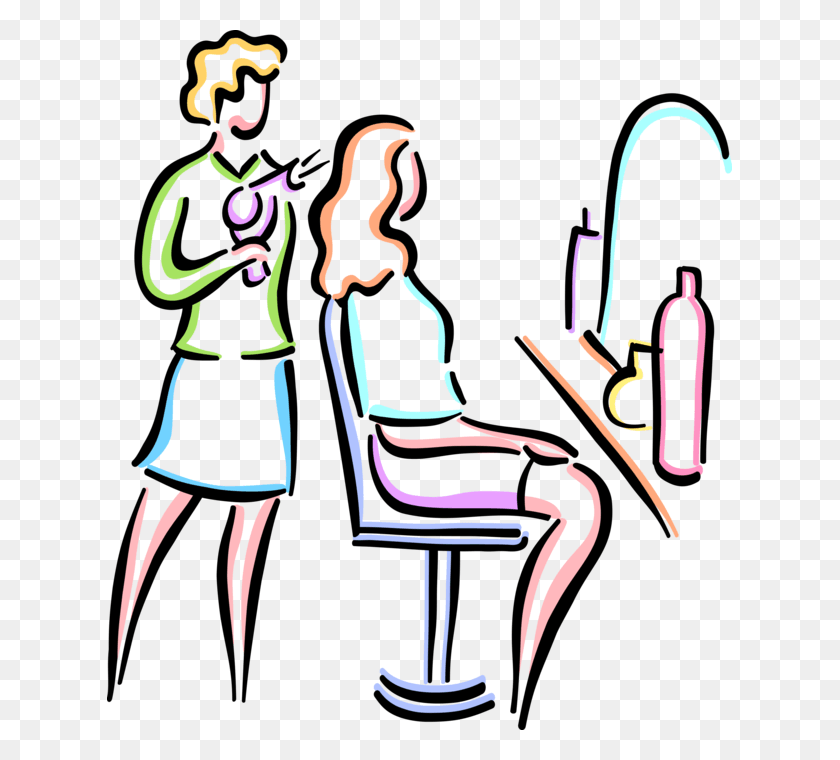 625x700 Vector Illustration Of Beauty Salon Beautician And Hairdresser, Chair, Furniture, Light HD PNG Download
