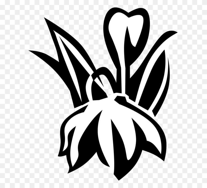 609x700 Vector Illustration Of Blue Eyed Grass Satin Flower Emblem, Stencil, Plant, Wasp HD PNG Download