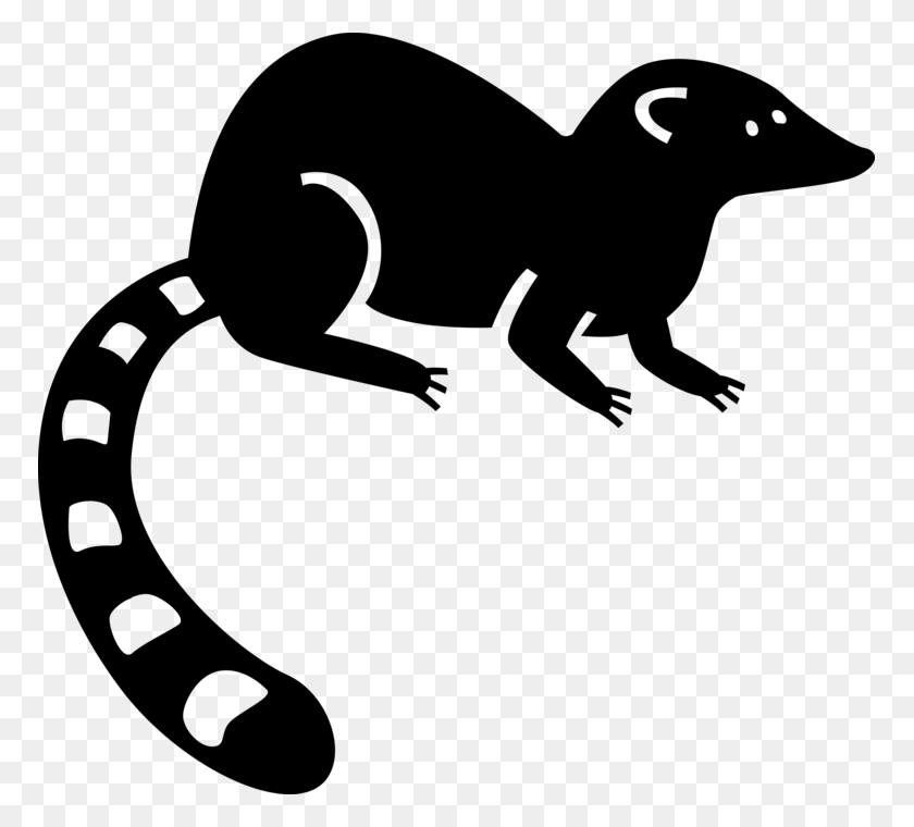 769x700 Vector Illustration Of Bushy Tailed Lemur From Island Marsupial, Gray, World Of Warcraft HD PNG Download