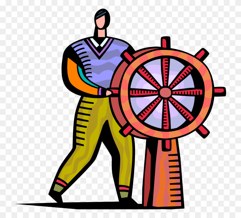 737x700 Vector Illustration Of Businessman Ship Captain Steers, Darts, Game, Crowd HD PNG Download