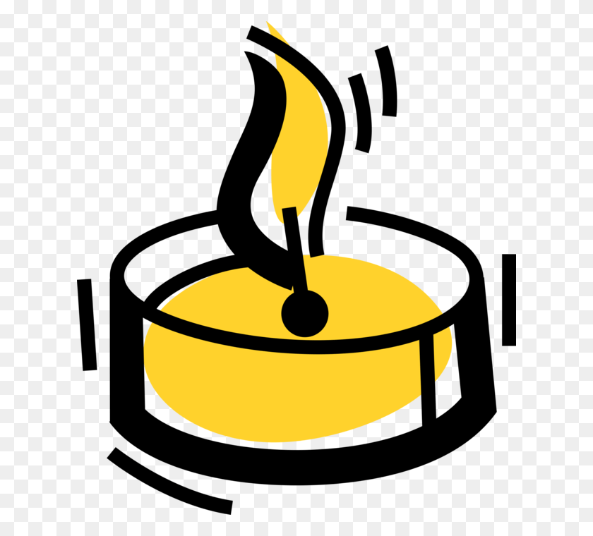 622x700 Vector Illustration Of Candle Ignitable Wick Embedded, Lamp, Fire, Flame HD PNG Download