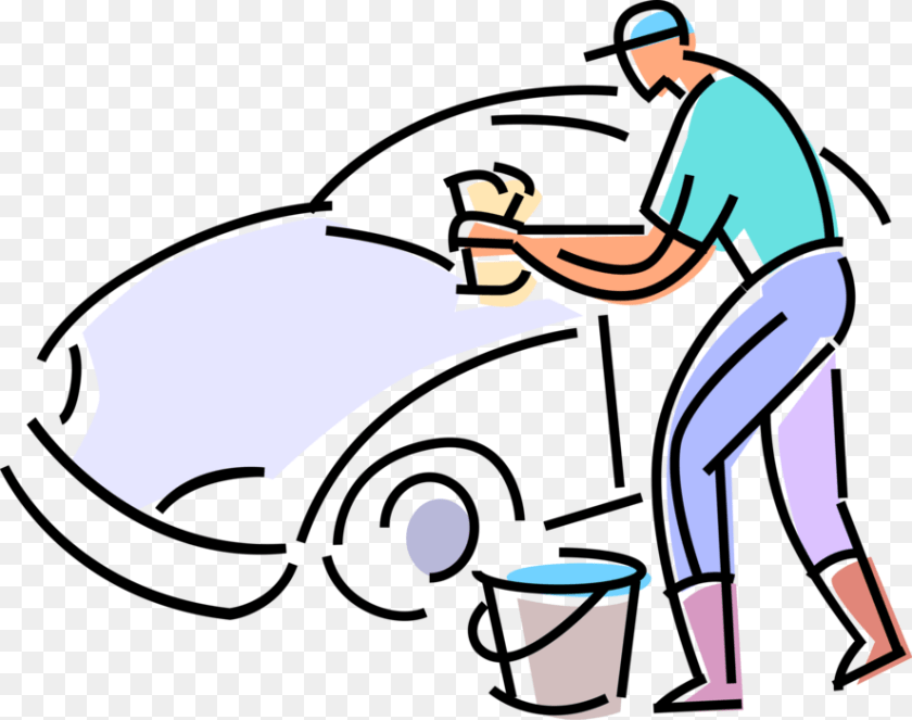 887x700 Vector Illustration Of Car Wash Attendant Washes Automobile Car Wash Transparent Background, Cleaning, Person, Adult, Baby Sticker PNG