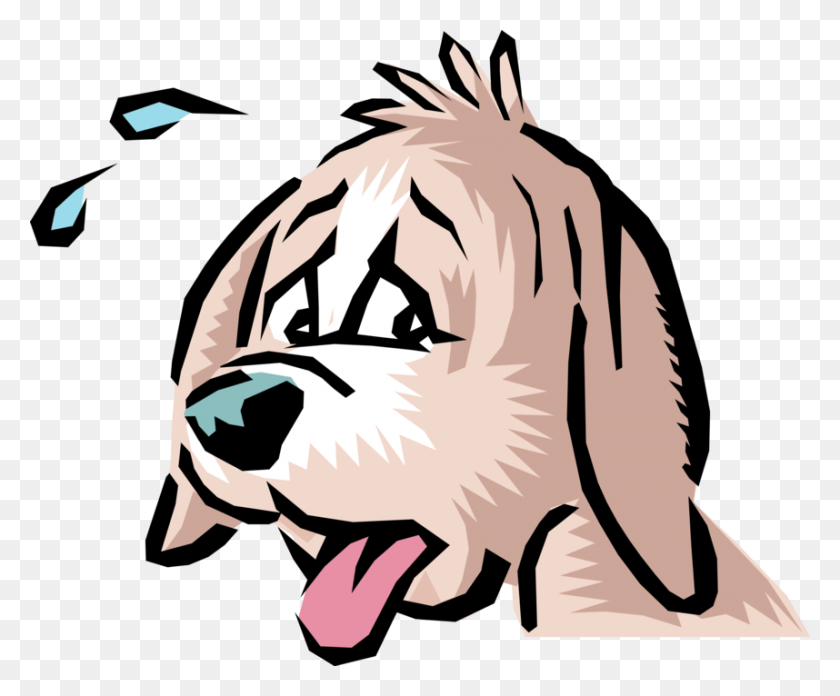 858x700 Vector Illustration Of Cartoon Exhausted Pet Dog Panting Dog Heat Stroke Signs, Wildlife, Animal, Mammal HD PNG Download
