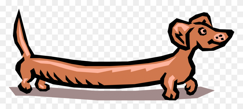1707x700 Vector Illustration Of Cartoon Wiener Dog Dachshund Weiner Dog Clip Art, Gecko, Lizard, Reptile HD PNG Download