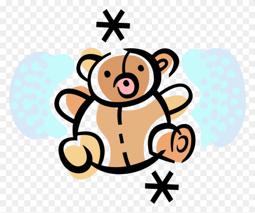 850x700 Vector Illustration Of Child39s Stuffed Animal Teddy Teddy Bear Drawing, Toy, Text, Sweets HD PNG Download