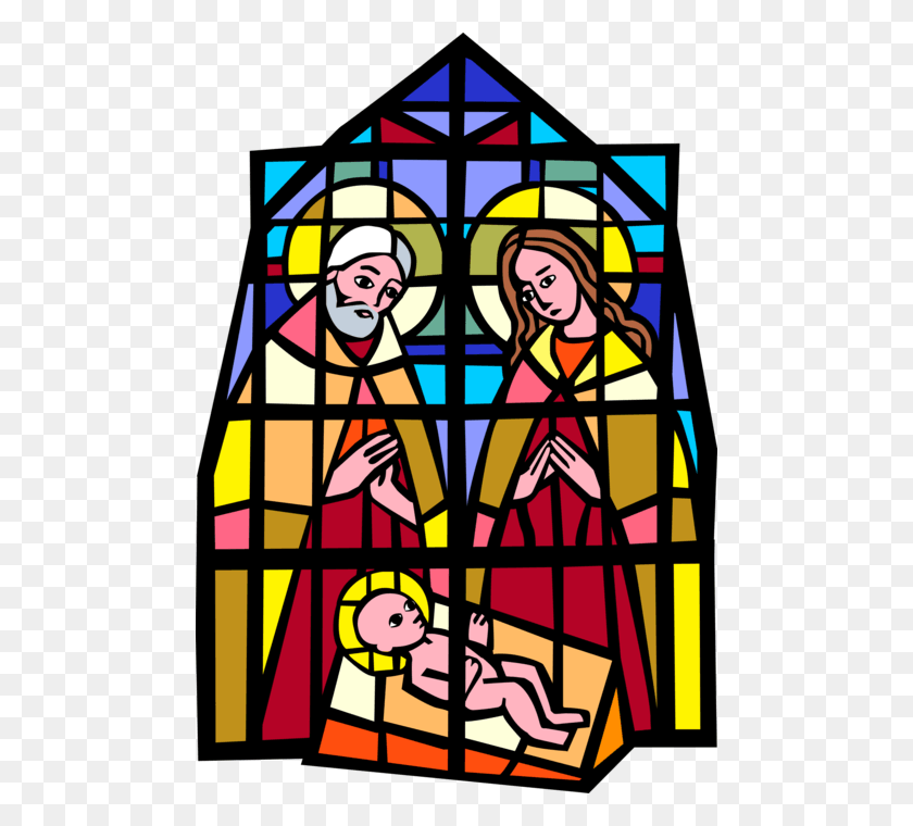 480x700 Vector Illustration Of Christian Church Cathedral House Catholic Christmas, Stained Glass, Poster HD PNG Download