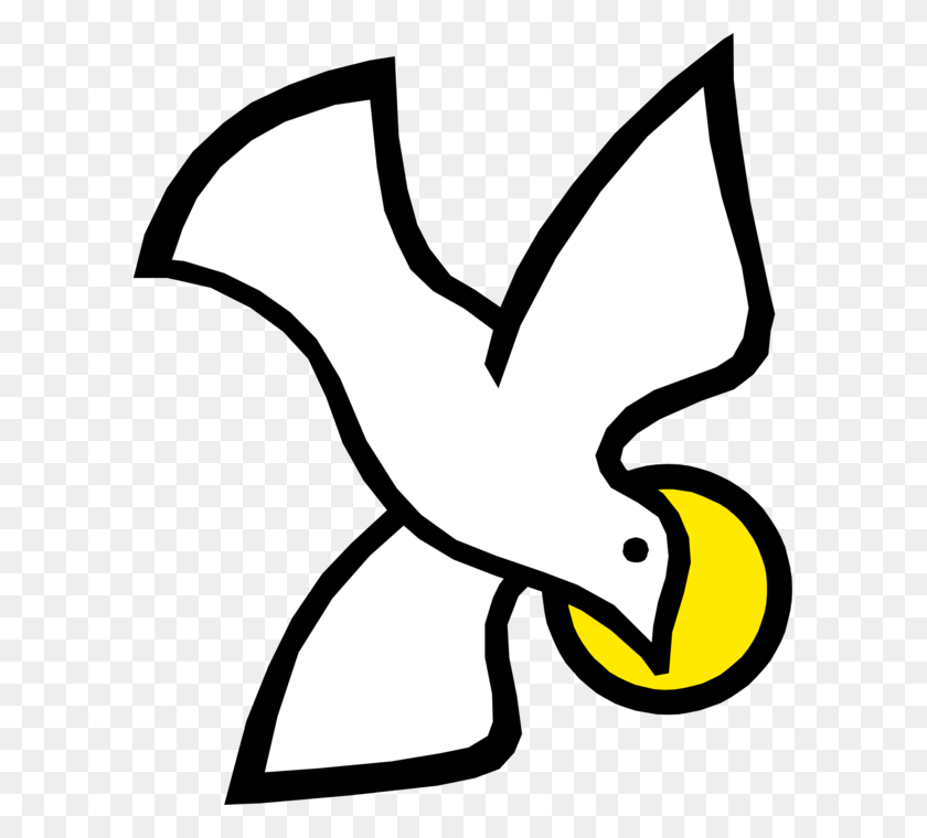 597x700 Vector Illustration Of Christian Holy Trinity Spirit Dibujo Paloma Del Espiritu Santo, Bird, Animal, Penguin HD PNG Download