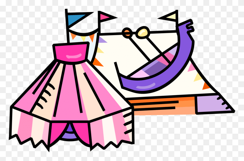 1104x700 Vector Illustration Of Circus Tent Traditional, Gondola, Boat, Vehicle HD PNG Download
