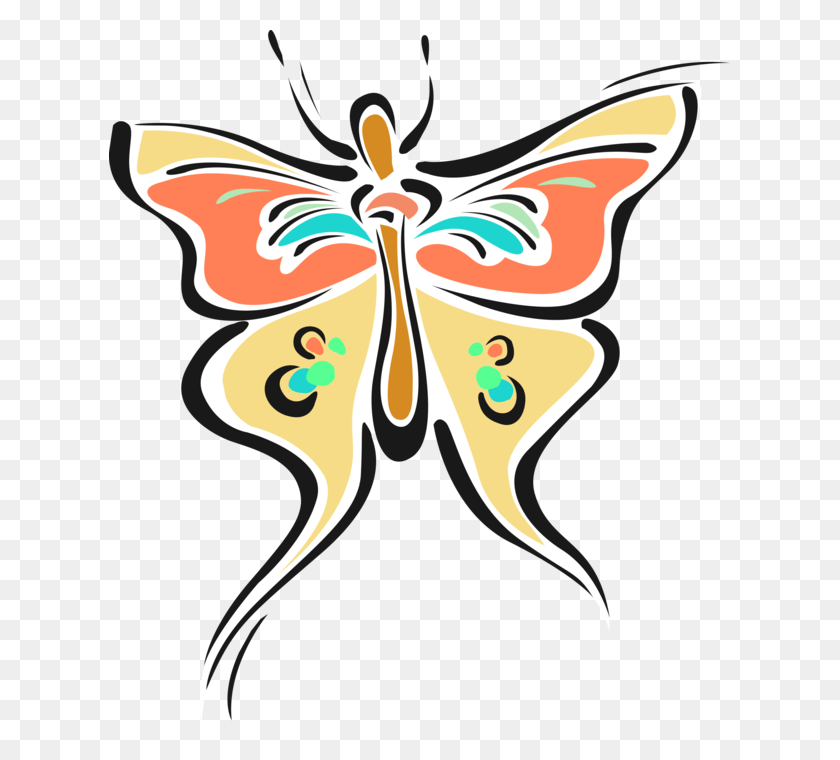 621x700 Vector Illustration Of Colorful Butterfly Winged Insect Last Butterfly Holocaust Poem, Pattern, Ornament, Graphics HD PNG Download