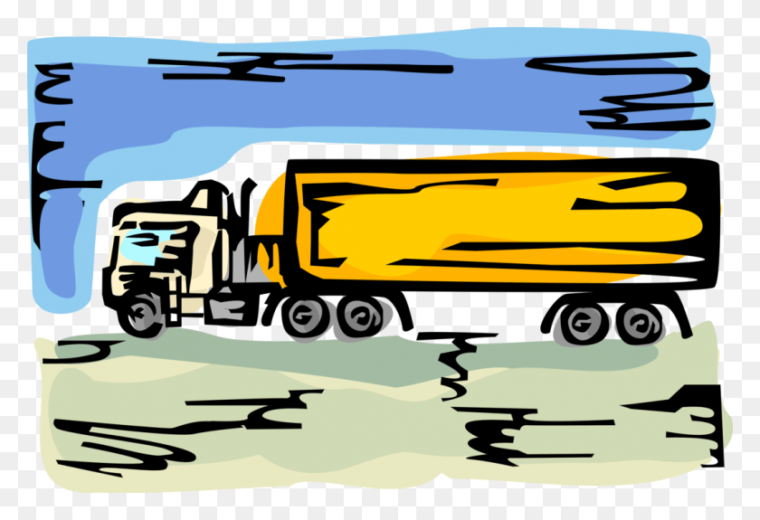 1059x700 Vector Illustration Of Commercial Shipping And Delivery Trailer Truck, Transportation, Vehicle, Moving Van HD PNG Download