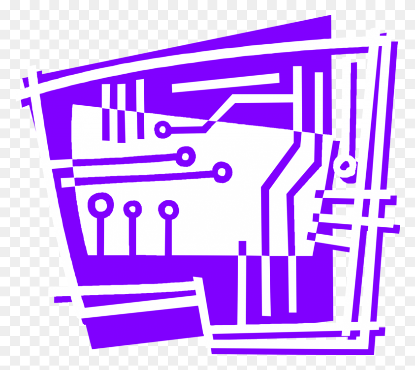 792x700 Vector Illustration Of Computer Printed Circuit Board, Electronics, Graphics HD PNG Download