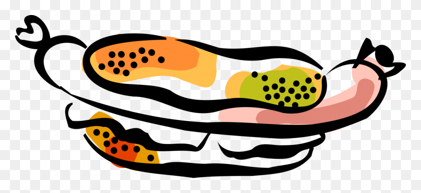 1671x700 Ilustración De Vector De Hot Dog Cocido O Hotdog Frankfurter, Alimentos, Animal, Planta Hd Png Download