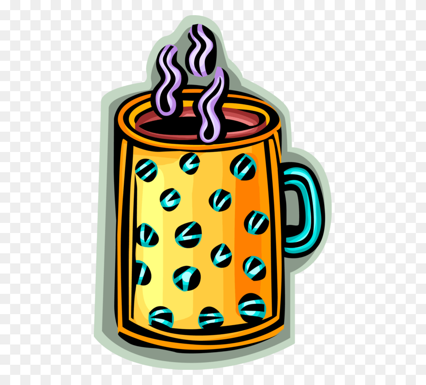 469x700 Vector Illustration Of Cup Of Hot Freshly Brewed Coffee, Coffee Cup, Light, Tin HD PNG Download