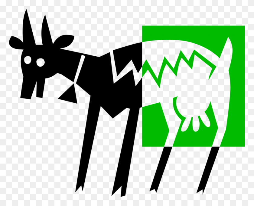 880x700 Vector Illustration Of Domestic Billy Goat Burro, Recycling Symbol, Symbol, Green HD PNG Download